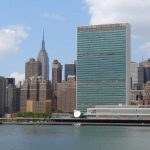 United Nations Headquarters and view of Manhattan United Nations Headquarters and view of Manhattan