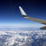 Airplane wing taken out the window