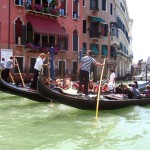 Gondolas on the Grand Canal, Venice Italy