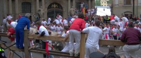 Running of Bulls in Pamplona Spain