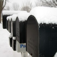 mail boxes in snow