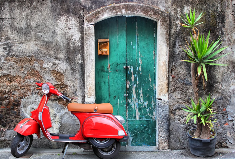 red vespa in Italy