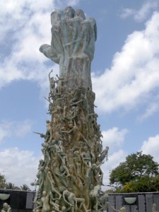 Sculpture of Love and Anguish at Miami Holocaust Museum