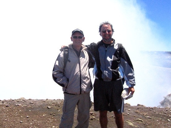 At the summit of Mt Etna