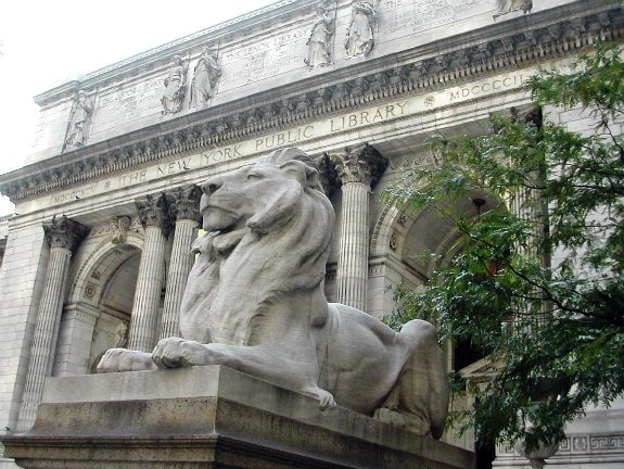 Lion guarding the New York Public Library