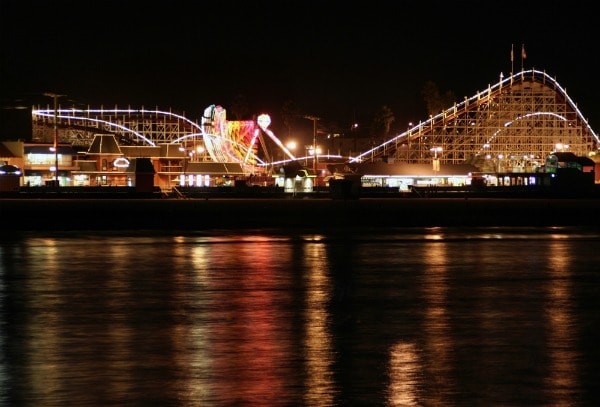 Santa Cruz boardwalk at night