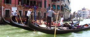 Gondolas on the Grand Canal, Venice Italy