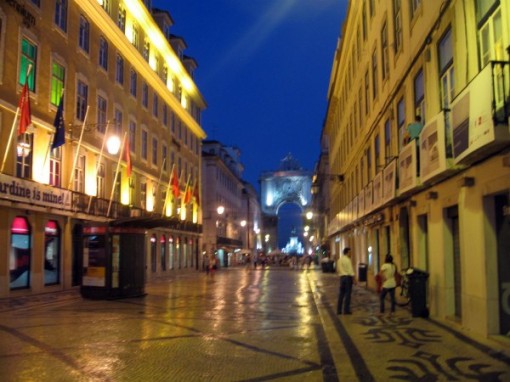 Old Town at Night, Lisbon, Portugal