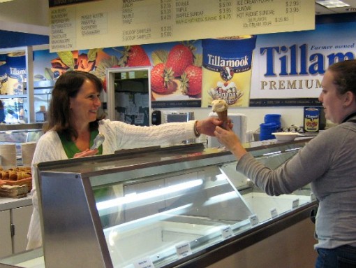 Ice cream tasting at Tillamook Cheese Factory