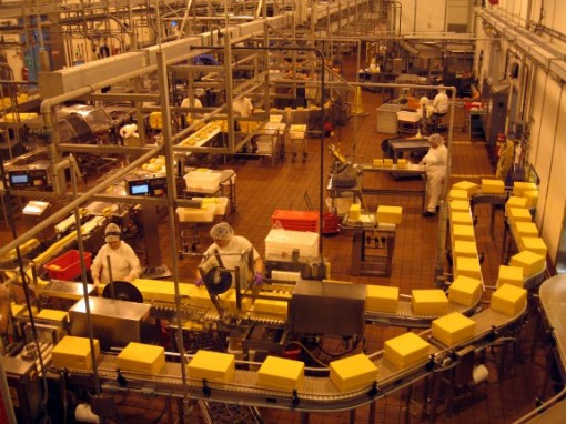 Product line at Tillamook Cheese Factory