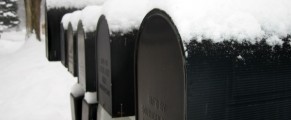 mail boxes in snow