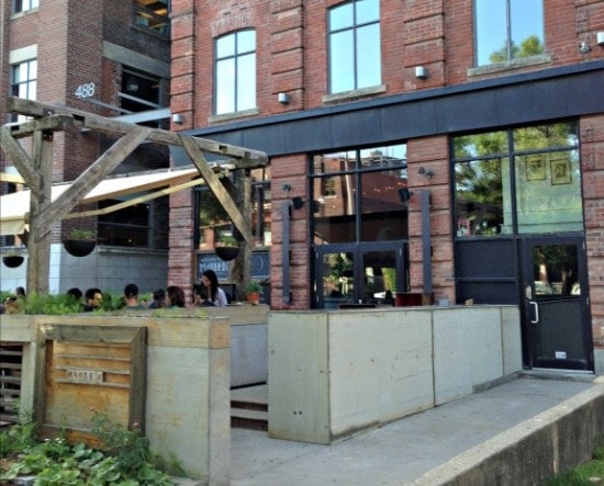 Exterior patio and entry to Marben, Toronto