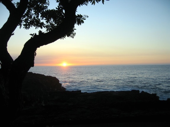 Hawaiian sunset as seen in Kona