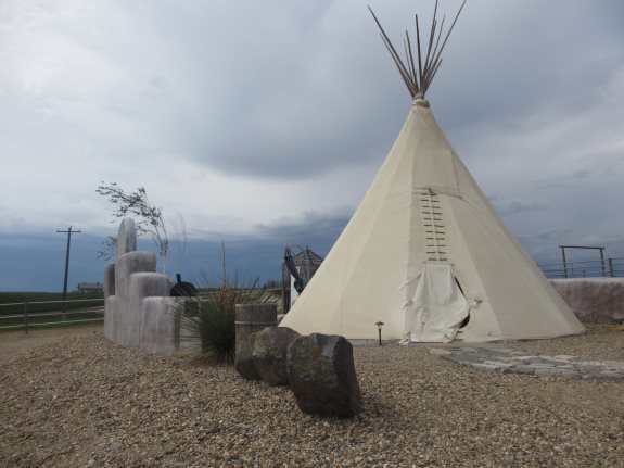 Teepee accommodations at Cherry Wood