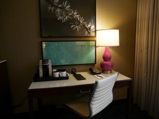 workspace in room at motif seattle