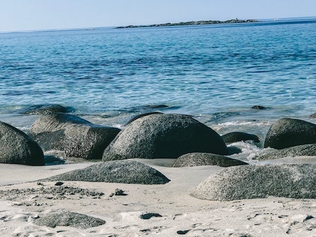 white sandy beach in norway