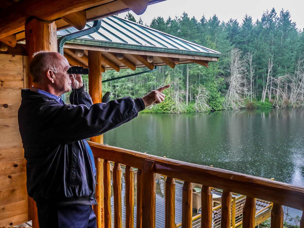 bird watching at Lakedale Resort Friday Harbor