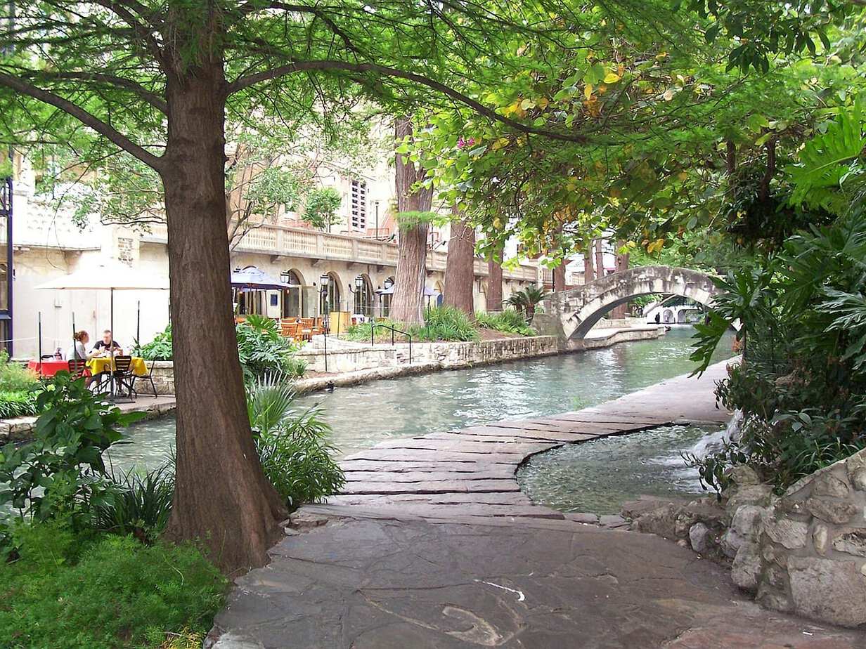 San Antonio river walk near the alamo