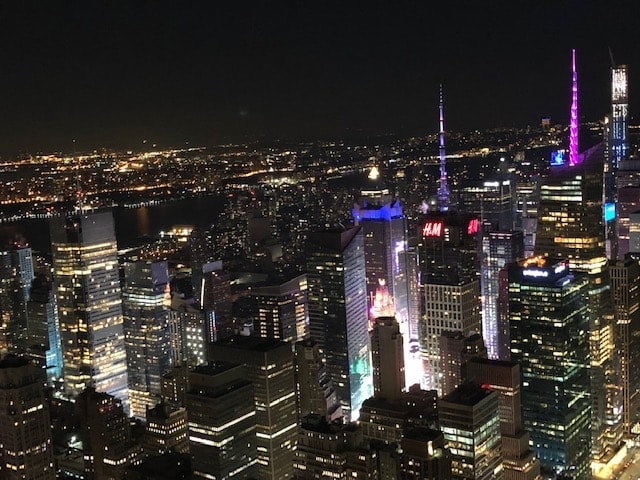 view from the empire state building at night