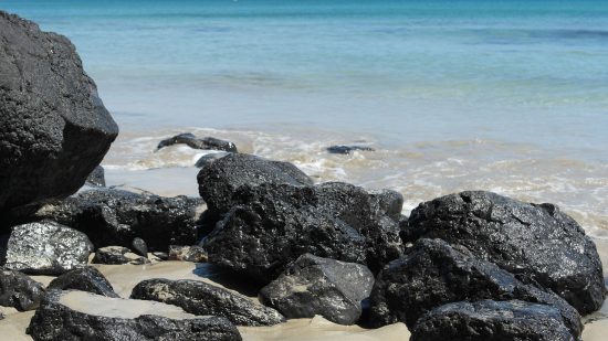 rocky beach in fuerteventura spain