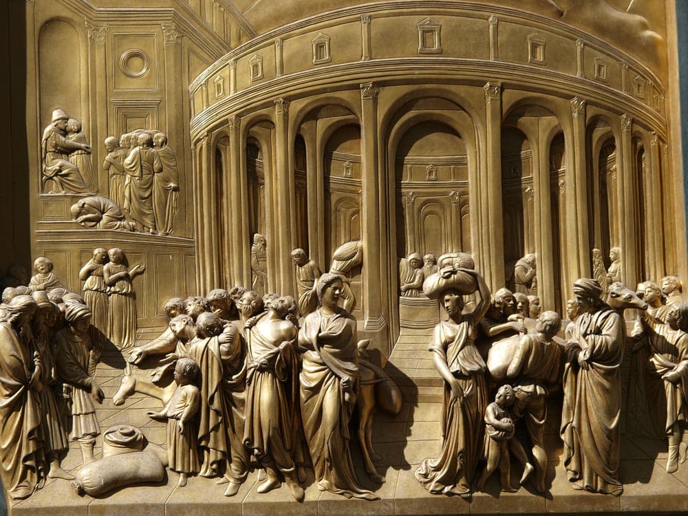 Florence - Baptistery , Panel of the Door of Paradise - Joseph sold into slavery