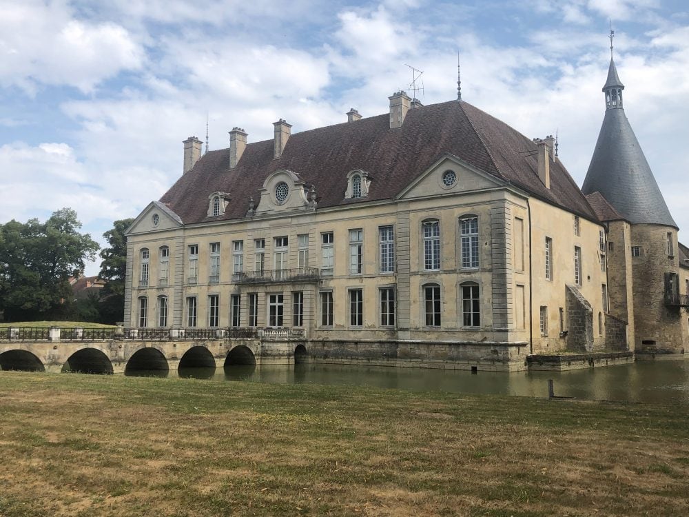 Chateau de Commarin, a moat-encircled chateau that is currently the home of Count Bertrand de Vogue.