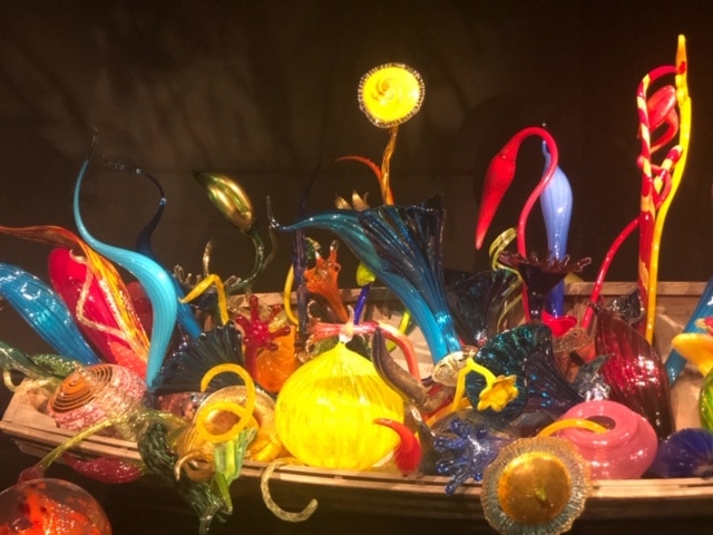 Beautiful glass art on display at the Chihuly Museum near the Space Needle in Seattle. 