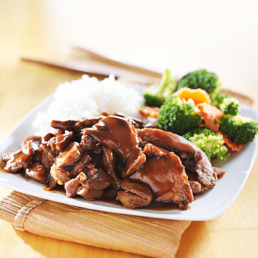 Japanese chicken teriyaki with rice