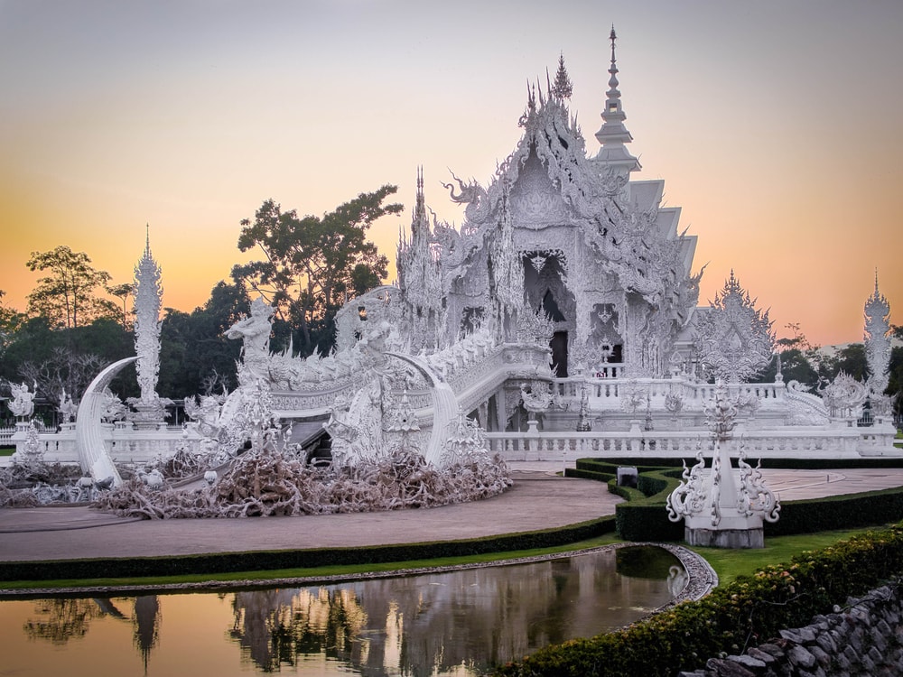 Wat Rong Khun, Popularly Known as the White Temple, in Chiang Rai, Thailand 
