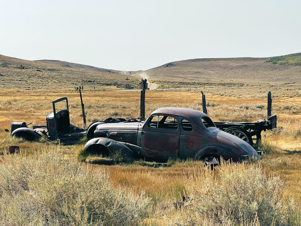 An abandoned car at Bodie State Historical Park