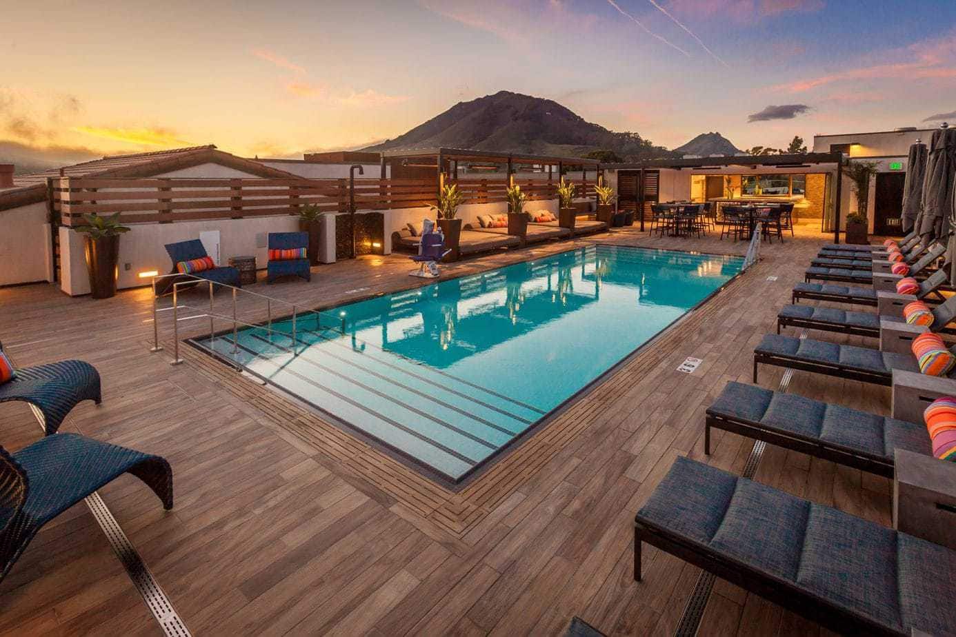Roof pool deck at Hotel Cerro is San Luis Obispo