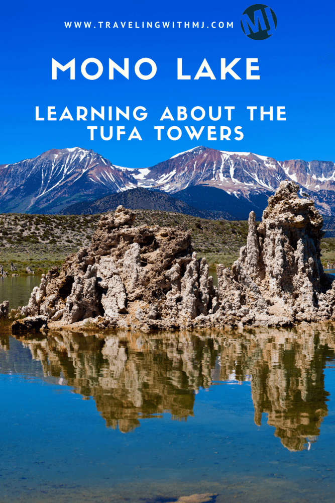 pinterest pin about mono lake and tufa towers