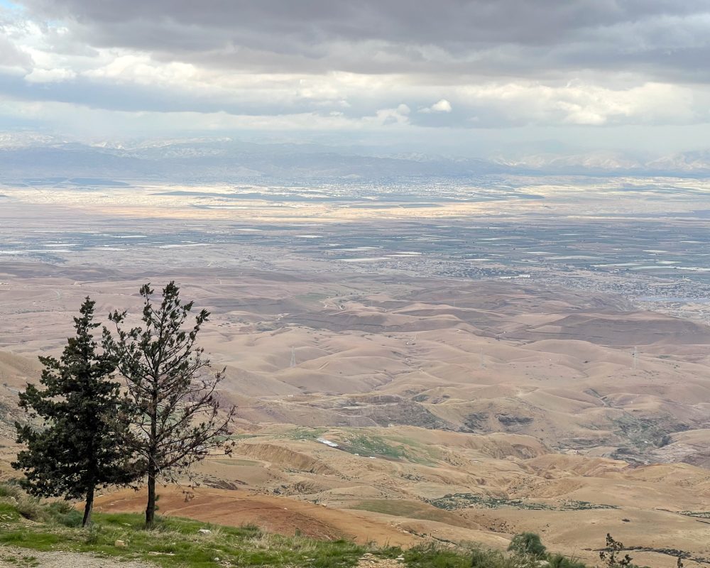 a view of the promised land (israel) from the top of mount nebo jordan