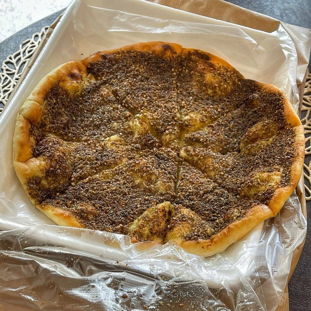 Manakish topped with za'atar