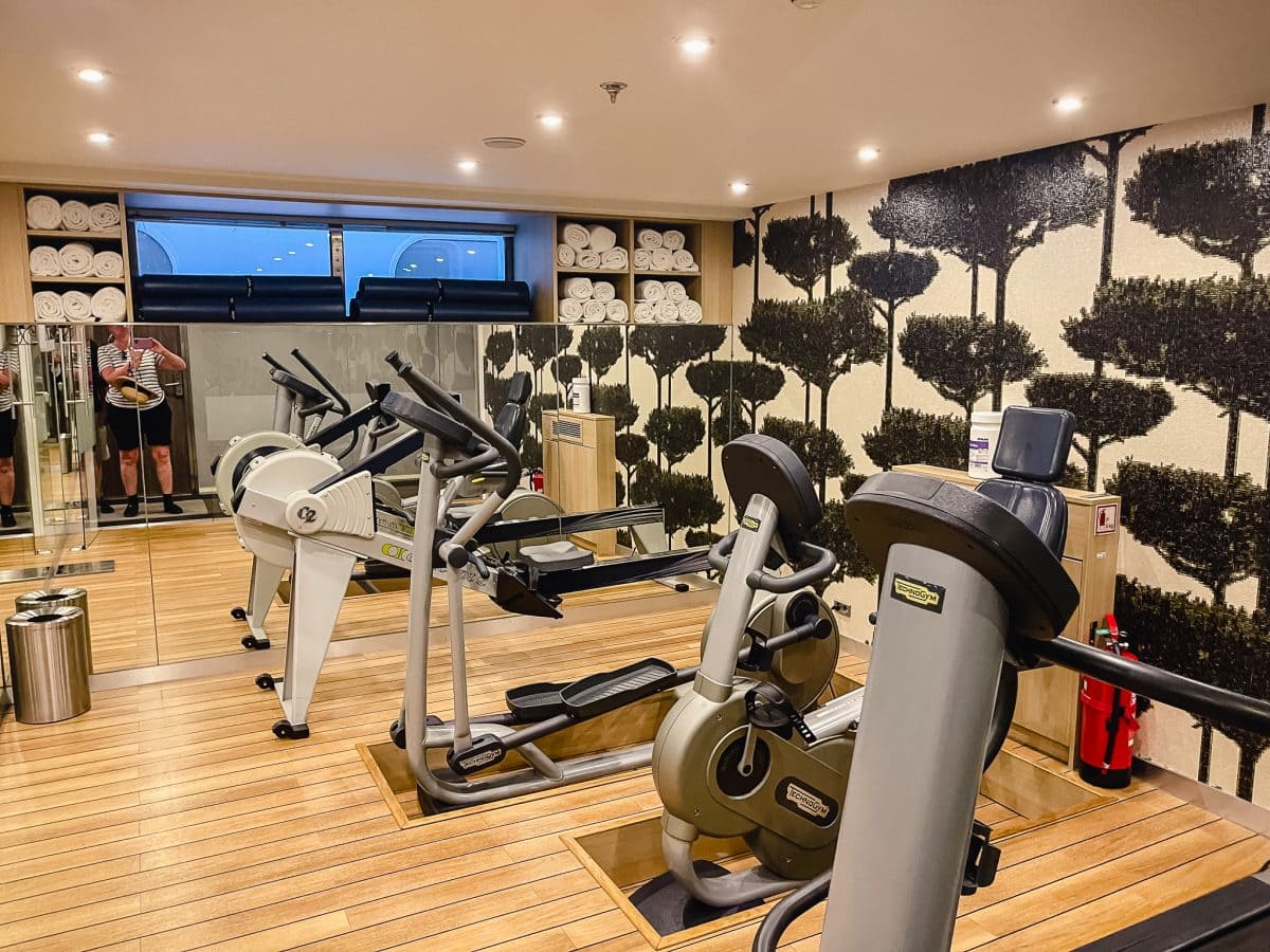 Gym with equipment on Scenic Crystal river ship