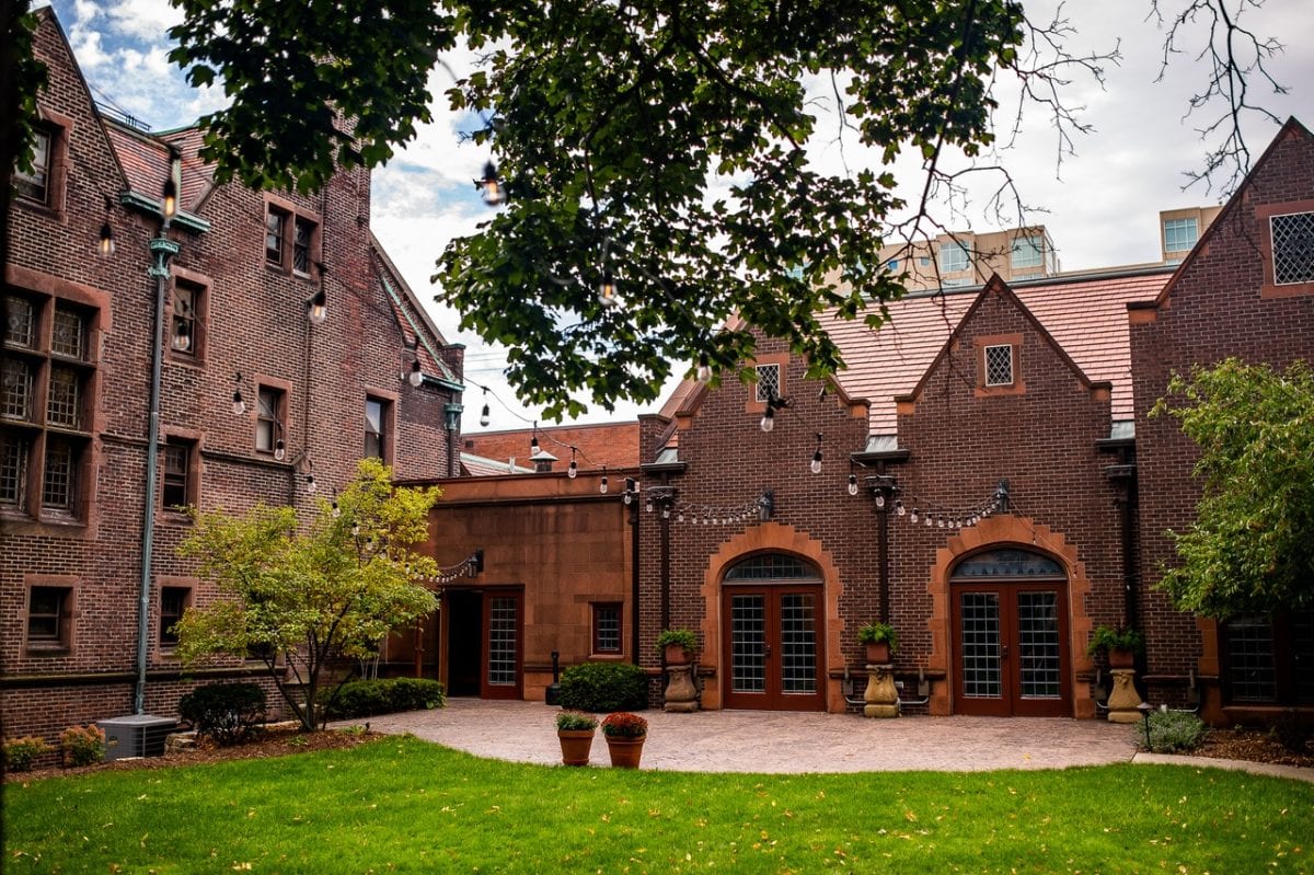 exterior shot of the brick charles allis art museum in milwaukee wisconsin