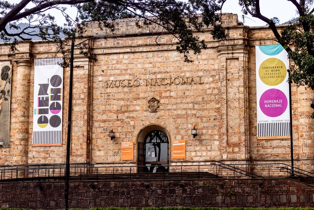 exterior brick facade of the national museum in bogota colombia