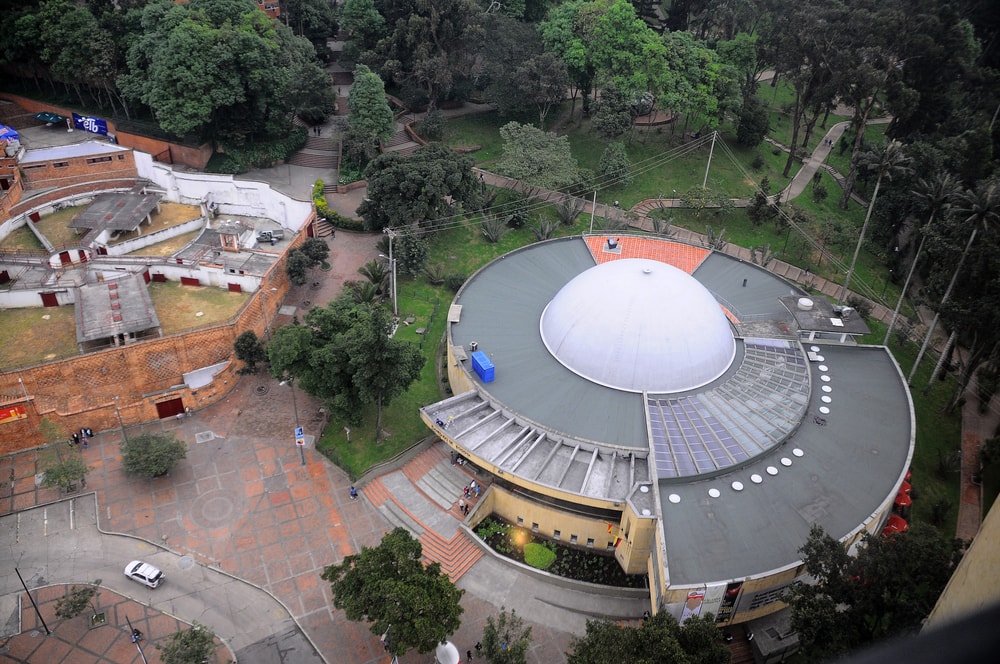 overhead shot of the planetarium in bogota colombia