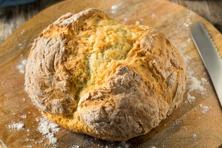 a loaf of traditional irish soda bread