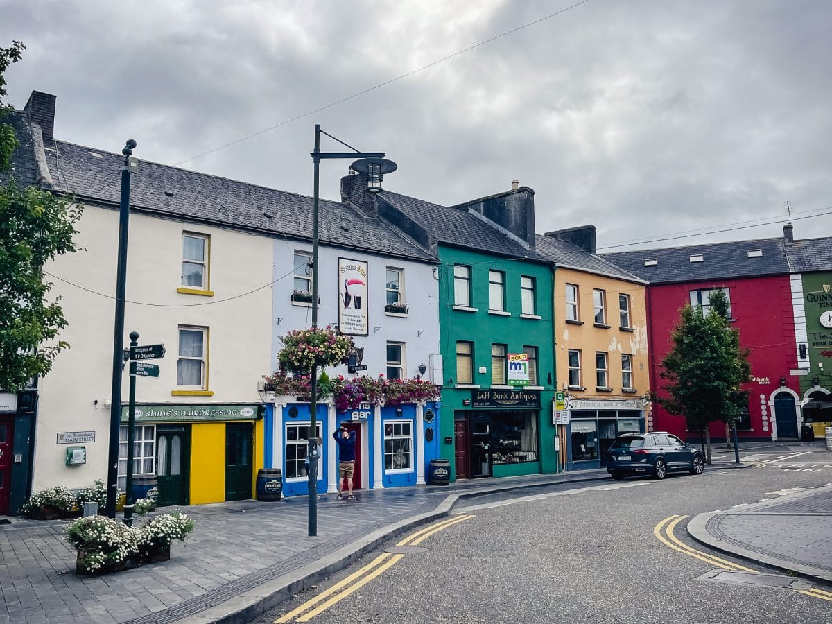 colorful shops on a street in ireland