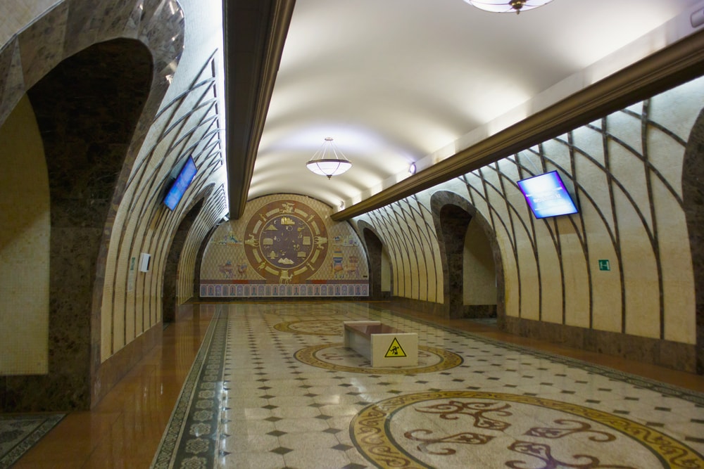 Interior of the Almaty Metro in Kazakhstan