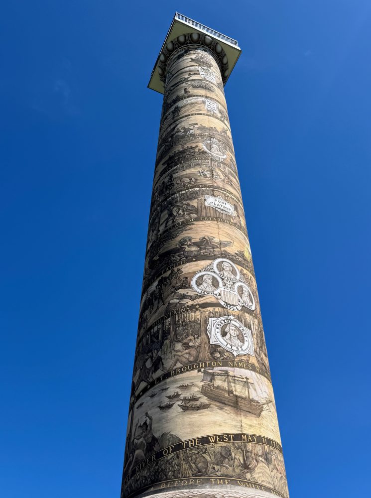 mural on the exterior of the astoria column, astoria, oregon