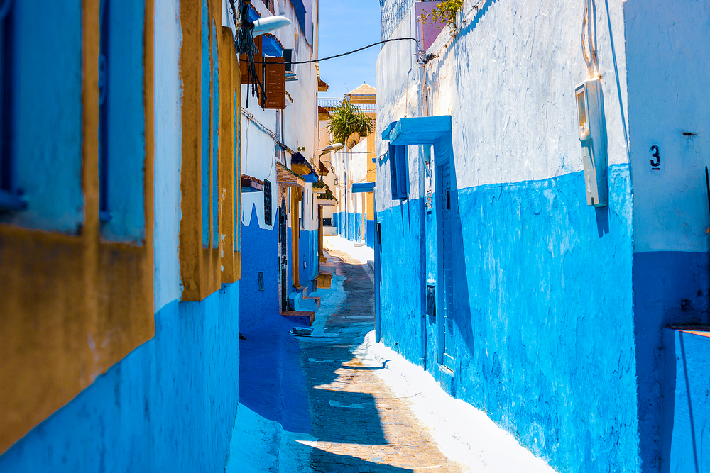 2025: A Year of Travel in Review (and a peek at 2026) 13 bright blue streets in kasbah des oudaias in rabat morocco