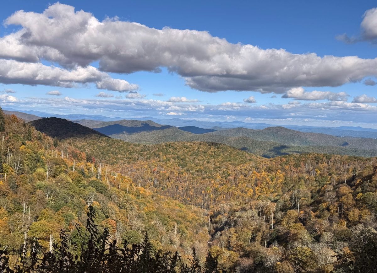 41+ Books Set in Western North Carolina: A Literary Tour 2 Beautiful mountain landscape with colorful fall foliage and blue sky in western north carolina